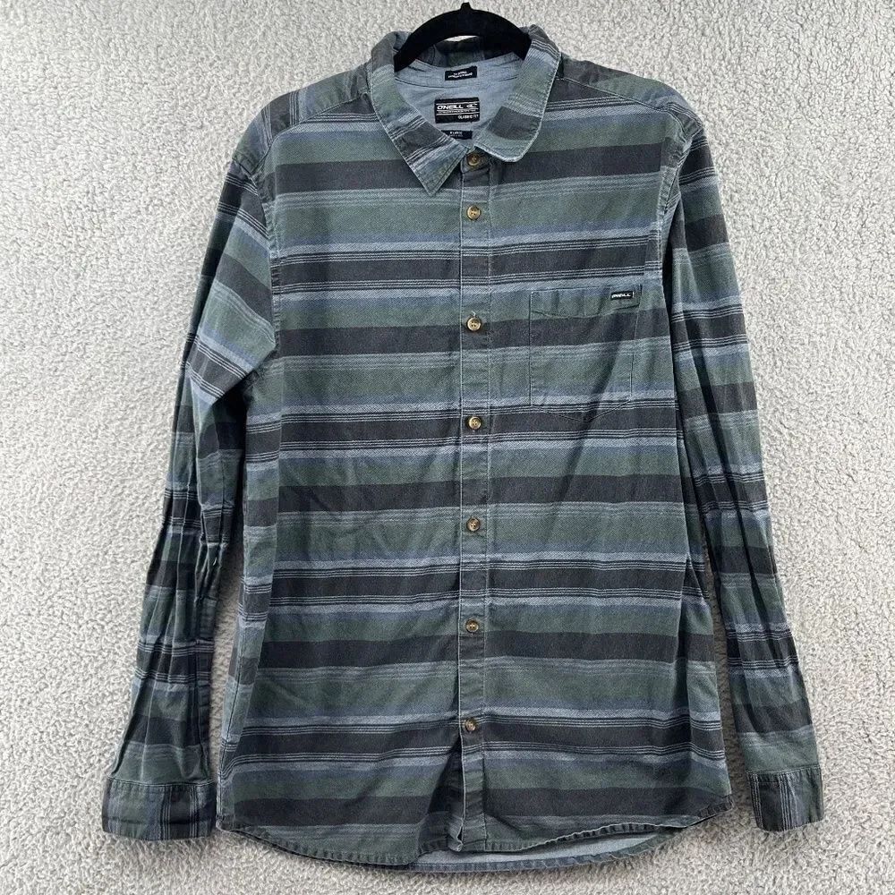 O'Neill Barton Chambray Striped Long Sleeve Button Down Shirt XL surf beach